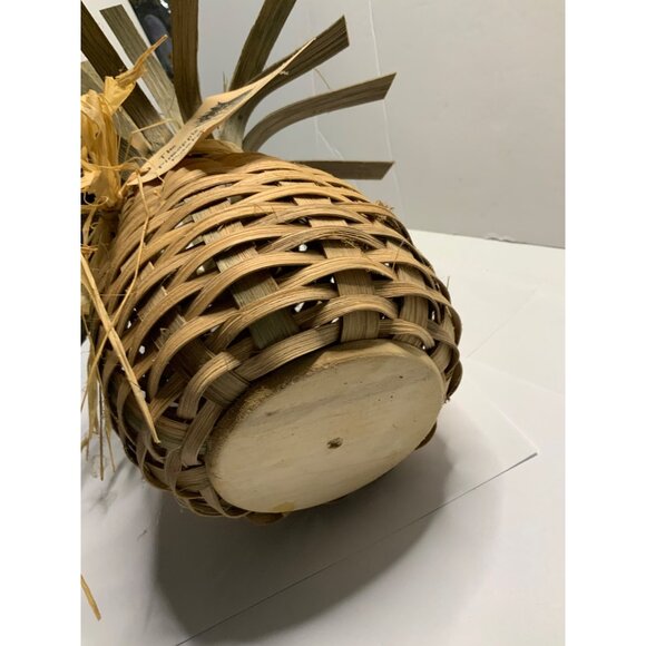Handcrafted Pineapple Basket Woven Decor 5” Wide 10” Tall - Picture 5 of 8